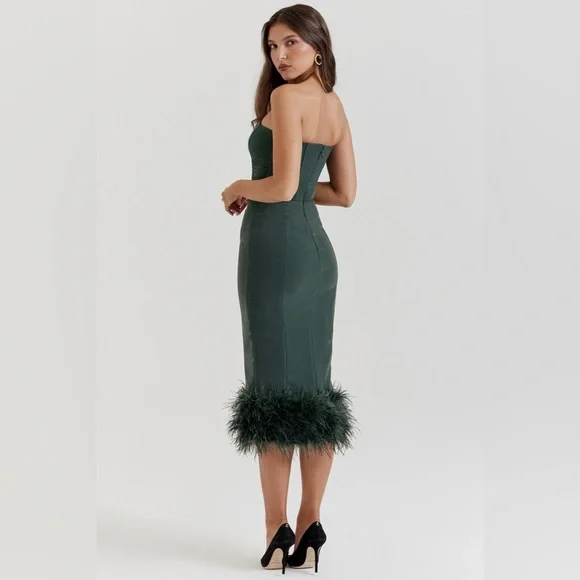 House of CB Fionula Dark Green Strapless Dress - Picture 9 of 9